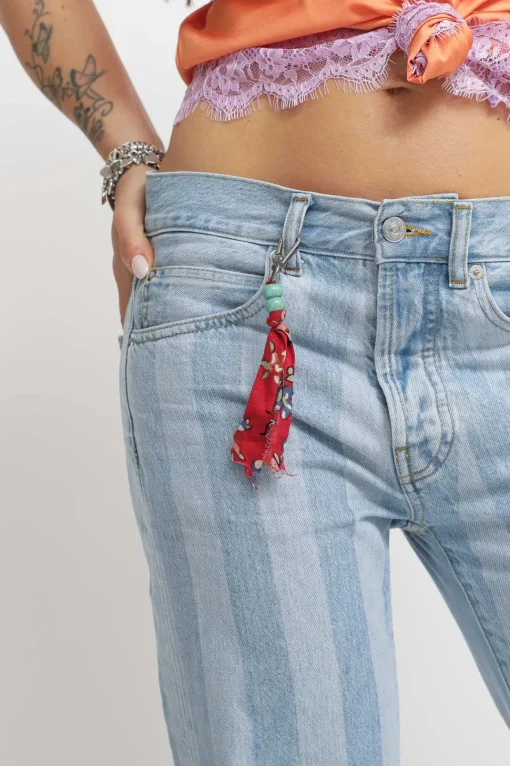 New Oksar Woman - Denim Laser Stripe