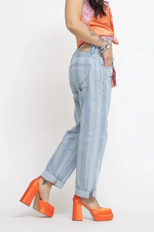 New Oksar Woman - Denim Laser Stripe