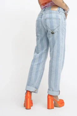 New Oksar Woman - Denim Laser Stripe