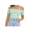 Off Shoulder Smock Top - Green