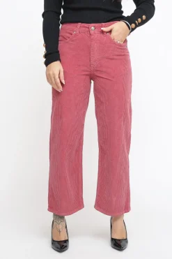 Pantalone Cropped Velluto - Rosa Antico