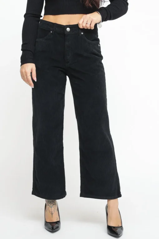 Pantalone Cropped Velluto - Nero