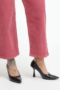 Pantalone Cropped Velluto - Rosa Antico