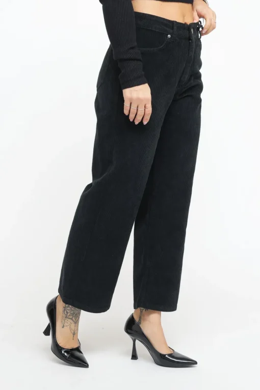 Pantalone Cropped Velluto - Nero