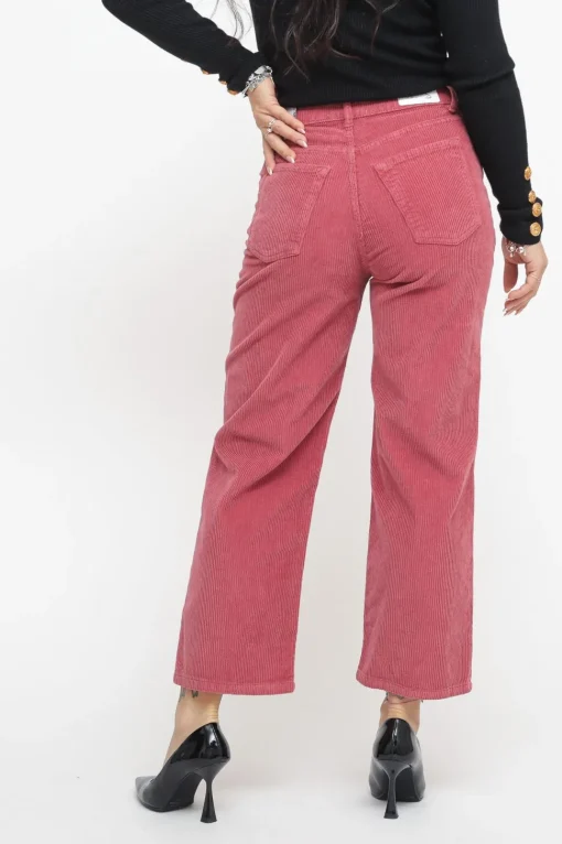 Pantalone Cropped Velluto - Rosa Antico