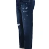 Pantalone Felpa Con Rotture - Blu