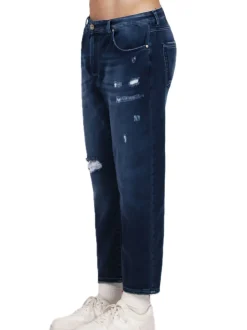 Pantalone Felpa Con Rotture - Blu