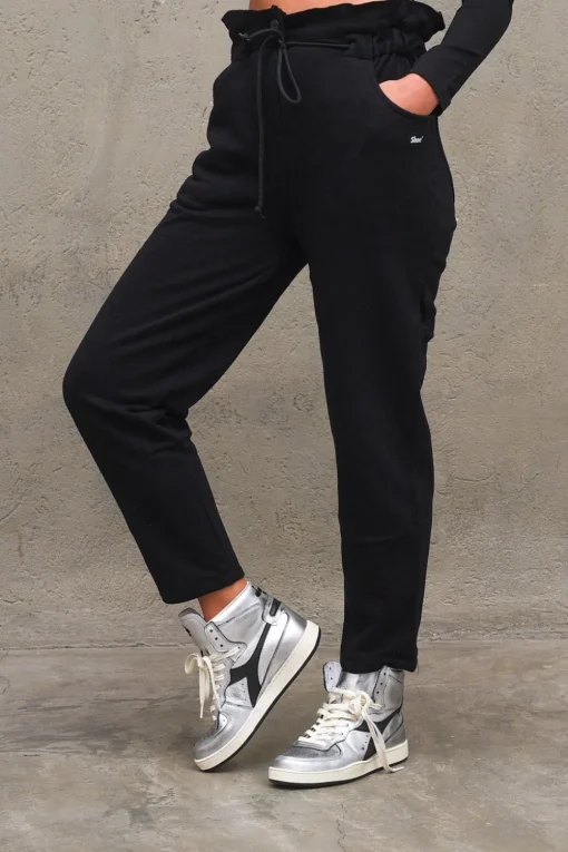 Pantalone in Felpa Candy Waist - Black