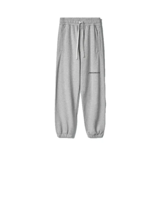 Pantalone In Felpa Con Elastico Sul Fondo Con Stampa Sul Davanti - Grigio Melange