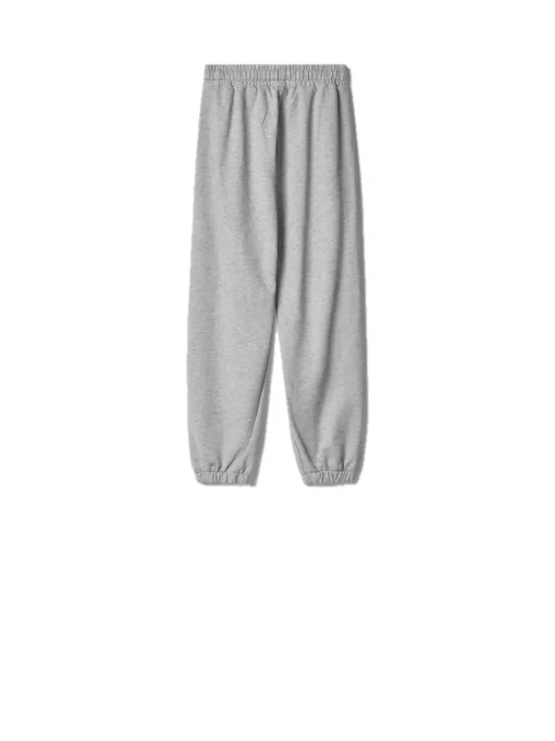 Pantalone In Felpa Con Elastico Sul Fondo Con Stampa Sul Davanti - Grigio Melange