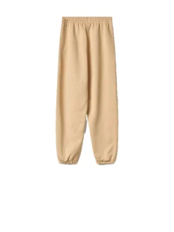 Pantalone In Felpa Con Flock In Tono - Nocciola