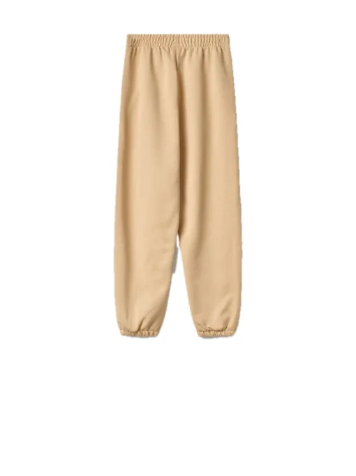 Pantalone In Felpa Con Flock In Tono - Nocciola