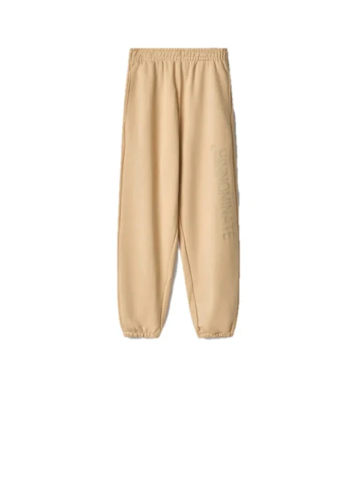 Pantalone In Felpa Con Flock In Tono - Nocciola