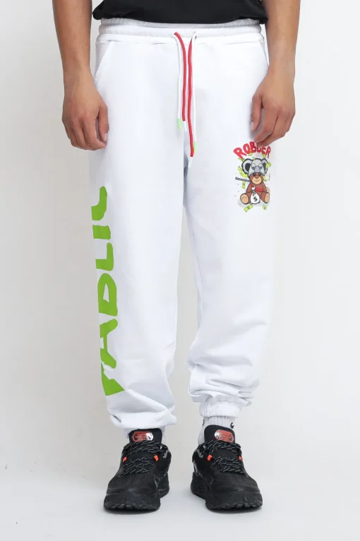 Pantalone Stampa Orso - Bianco
