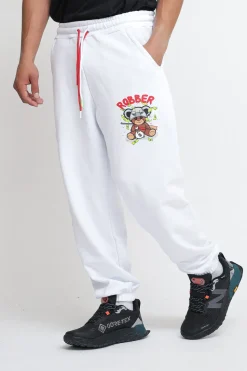 Pantalone Stampa Orso - Bianco