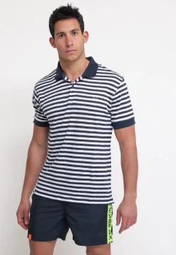 Polo Linen Stripes - Navy Blue/Bianco