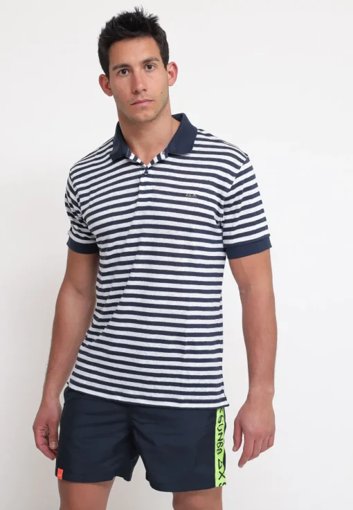 Polo Linen Stripes - Navy Blue/Bianco