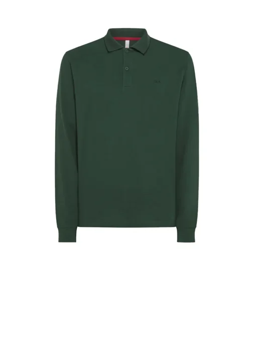 Polo Small Stripes El. L/S - Verde Scuro