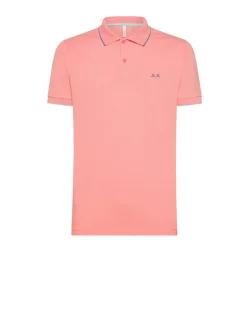 Polo Small Stripes On Collar S/s - Fenicottero
