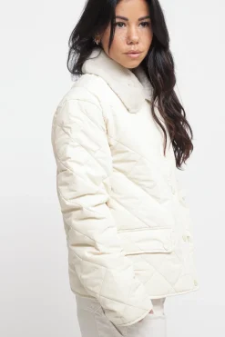 Quilted Padded Jacket - Light Sand