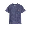 Relaxed Fit Heavyweight Short Sleeve Pocket T-Shirt - Blue Snow Heat
