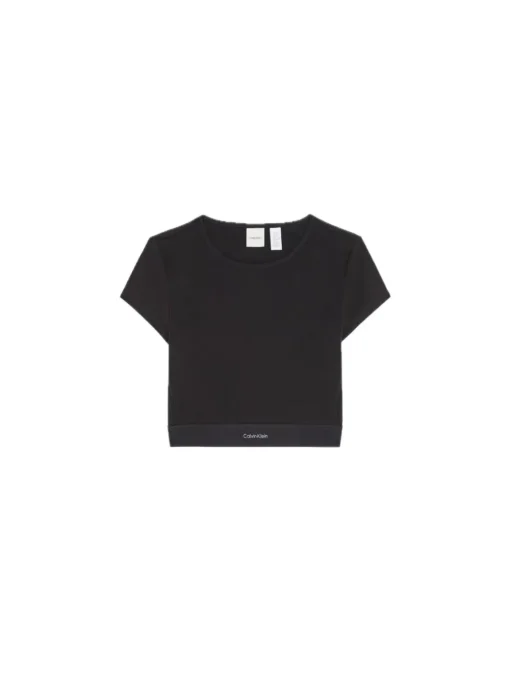 Rib Crop Tee - Black