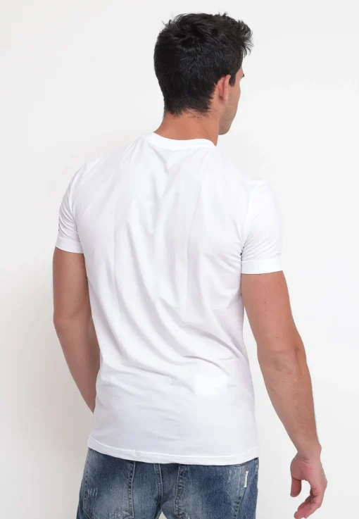 Round Neck T-Shirt - White/Blue