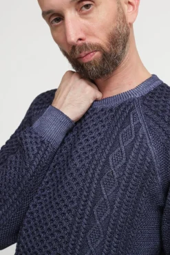 Round Vintage Cable - Navy Blue
