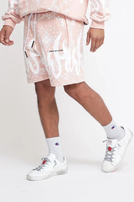 Shorts With Bandana Print - Pink