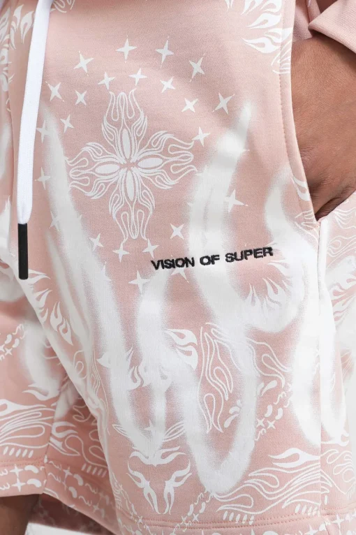Shorts With Bandana Print - Pink