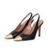 Slingback Nero Nappa - Punta Oro