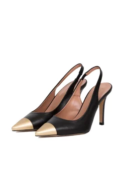 Slingback Nero Nappa - Punta Oro