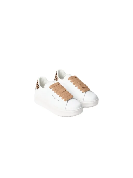 Sneakers Addict In Action Leather Con Inserto Animalier - Beige