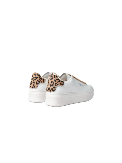 Sneakers Addict In Action Leather Con Inserto Animalier - Beige