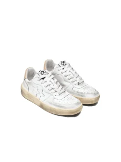sneakers Padel In Pelle Bianca E Dettagli Beige Effetto ''Used''