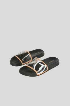 Snk Slipper Flat Rubber - black