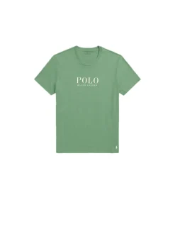 S/s Crew Sleep Top - Pistachio Text Logo