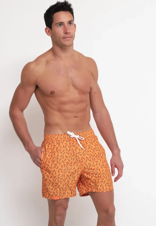 Swim Pant Small Print - Arancione