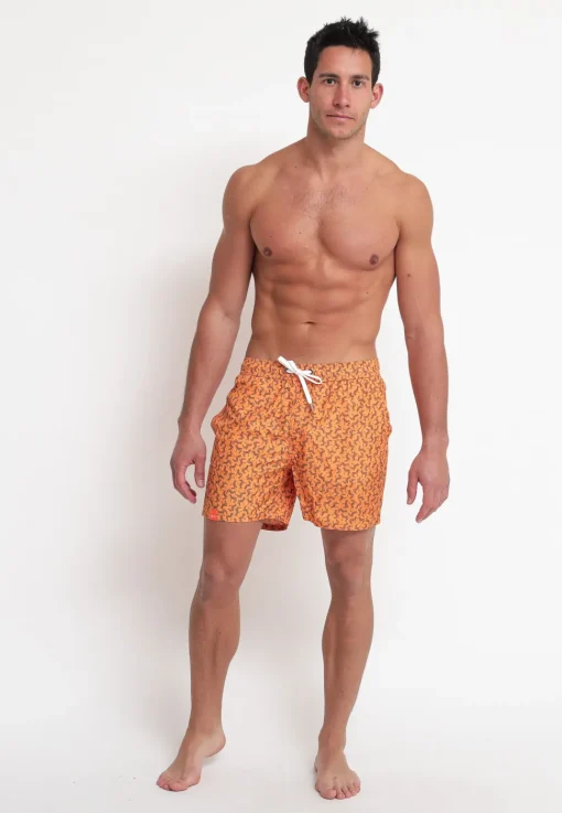 Swim Pant Small Print - Arancione