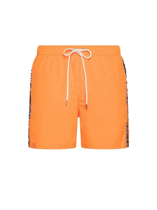 Swim Pant Wth Tape Logo - Arancio Fluo