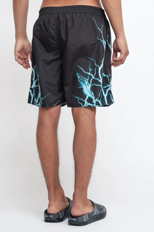 Swimwear With Lightblue Lightning - Black