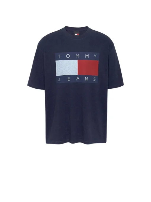 Tjm Ovz Melange Flag Tee - Dark Night Navy Melange