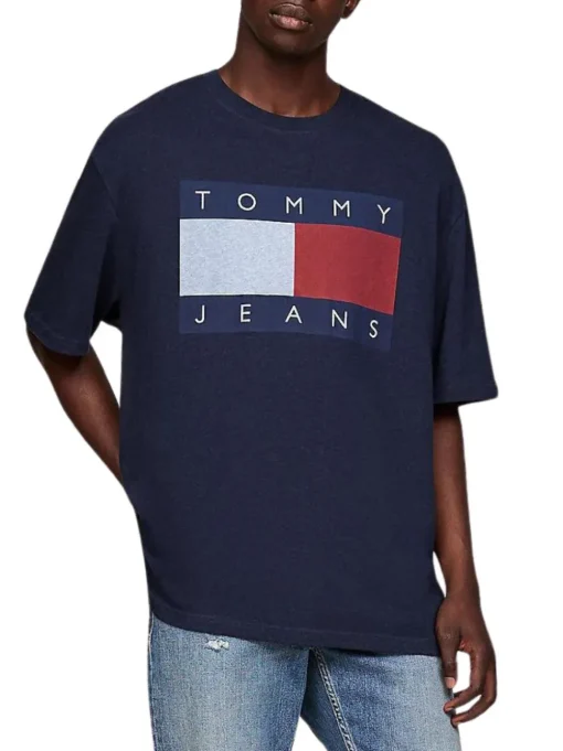 Tjm Ovz Melange Flag Tee - Dark Night Navy Melange