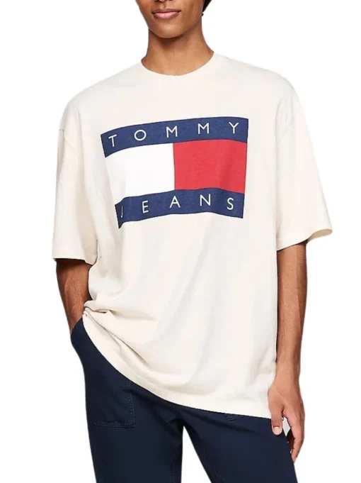 Tjm Ovz Melange Flag Tee - Ancient White Melange