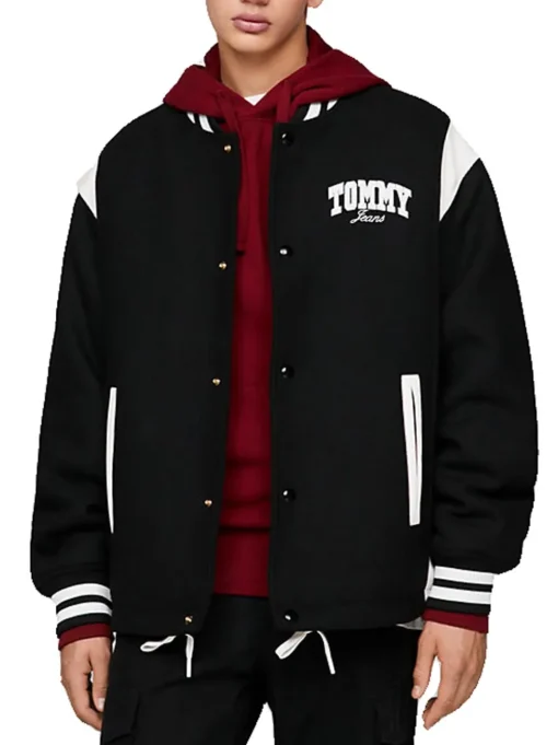 TMJ Cord Wool Mix Letterman - Black