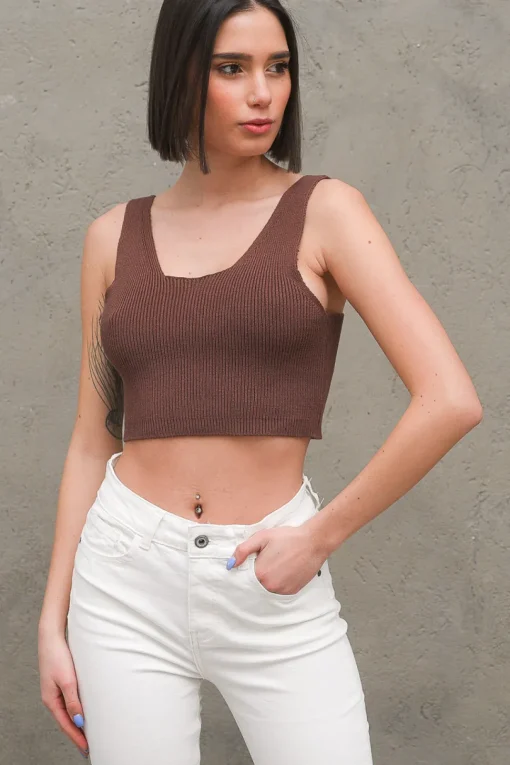 Top - Cacao 100%cotone