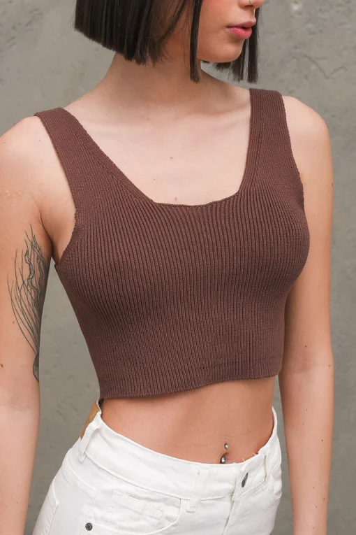 Top - Cacao 100%cotone