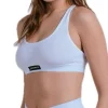 Top In Costina Con Elastico E Etichetta - Bianco