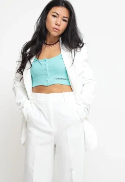 Top In Costina Con Stampa - Verde Menta