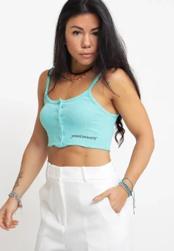 Top In Costina Con Stampa - Verde Menta